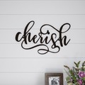 Hastings Home Metal Cutout, Cherish Decorative Wall Sign, 3D Word Art Accent Décor, Modern Rustic Farmhouse 673551HHW